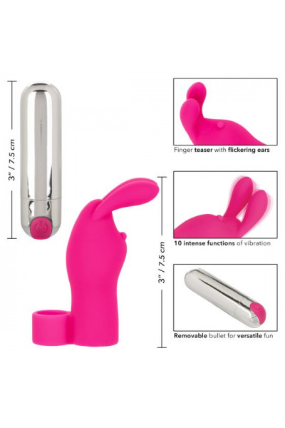 Розовая пулька-насадка на палец Finger Bunny - 8,25 см. Розовая пулька-насадка на палец Finger Bunny - 8,25 см.