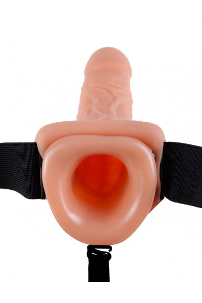 Фаллопротез телесного цвета Hollow Strap-On - 29 см. Фаллопротез телесного цвета Hollow Strap-On - 29 см.