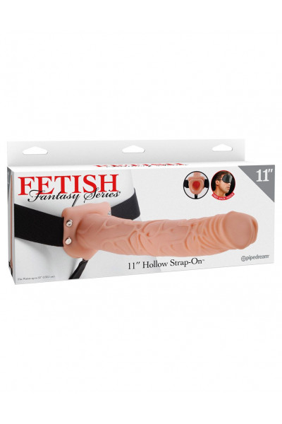 Фаллопротез телесного цвета Hollow Strap-On - 29 см. Фаллопротез телесного цвета Hollow Strap-On - 29 см.