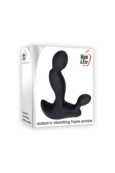 Черный вибростимулятор простаты Adam s Vibrating Triple Probe - 12,1 см. Черный вибростимулятор простаты Adam s Vibrating Triple Probe - 12,1 см.