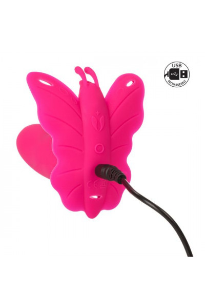 Розовая вибробабочка на ремешках Silicone Remote Venus Penis Розовая вибробабочка на ремешках Silicone Remote Venus Penis