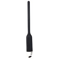 Черный силиконовый расширитель для уретры с вибрацией Silikon Dilator