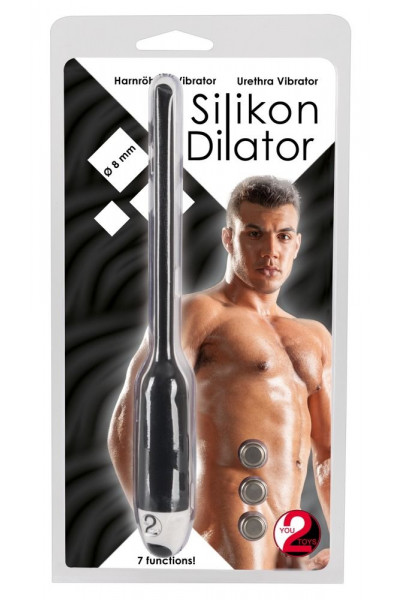 Черный силиконовый расширитель для уретры с вибрацией Silikon Dilator Черный силиконовый расширитель для уретры с вибрацией Silikon Dilator