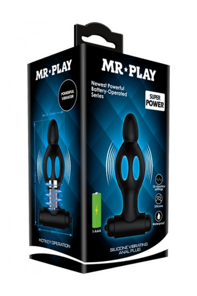 Черная анальная вибропробка Mr.Play - 11,8 см. Черная анальная вибропробка Mr.Play - 11,8 см.