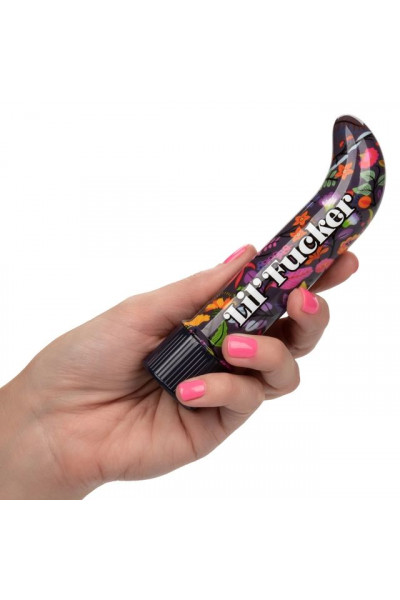 Черный мини-вибратор с цветочным принтом Lil Fucker Mini G-Spot Vibrator - 12,75 см. Черный мини-вибратор с цветочным принтом Lil Fucker Mini G-Spot Vibrator - 12,75 см.