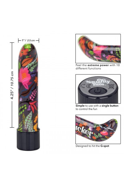 Черный мини-вибратор с цветочным принтом Lil Fucker Mini G-Spot Vibrator - 12,75 см. Черный мини-вибратор с цветочным принтом Lil Fucker Mini G-Spot Vibrator - 12,75 см.