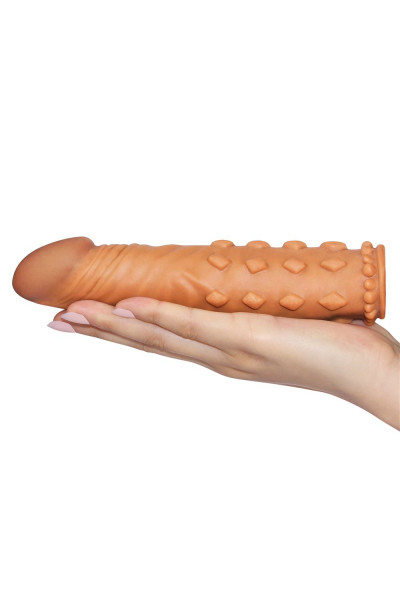 Коричневая насадка-удлинитель Add 2 Pleasure X Tender Penis Sleeve - 18 см. Коричневая насадка-удлинитель Add 2 Pleasure X Tender Penis Sleeve - 18 см.