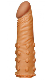 Коричневая насадка-удлинитель Add 2 Pleasure X Tender Penis Sleeve - 18 см.