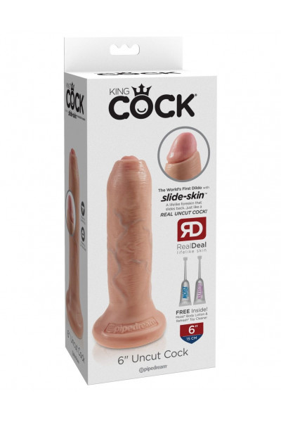 Телесный необрезанный фаллоимитатор на присоске 6 Uncut Cock - 16,5 см. Телесный необрезанный фаллоимитатор на присоске 6 Uncut Cock - 16,5 см.
