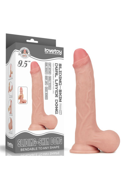 Телесный фаллоимитатор Sliding Skin Dual Layer Dong - 24,5 см. Телесный фаллоимитатор Sliding Skin Dual Layer Dong - 24,5 см.