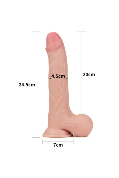 Телесный фаллоимитатор Sliding Skin Dual Layer Dong - 24,5 см. Телесный фаллоимитатор Sliding Skin Dual Layer Dong - 24,5 см.