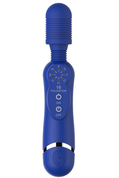 Синий универсальный массажер Silicone Massage Wand - 20 см.