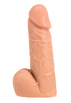 Телесный фаллоимитатор SO REAL REALISTIC 7INCH DONG BALLS - 18 см.