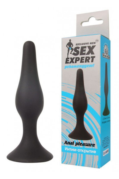 Чёрная анальная пробка Sex Expert - 9,5 см. Чёрная анальная пробка Sex Expert - 9,5 см.