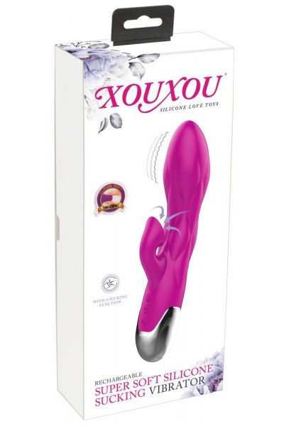 Лиловый вибратор-кролик Super Soft Silicone Sucking Vibrator - 20 см. Лиловый вибратор-кролик Super Soft Silicone Sucking Vibrator - 20 см.