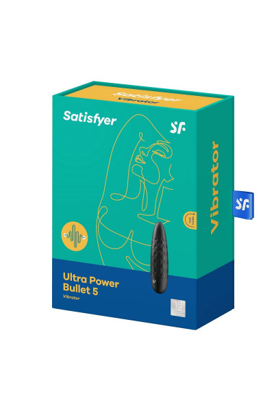 Черный мини-вибратор Ultra Power Bullet 5 Черный мини-вибратор Ultra Power Bullet 5