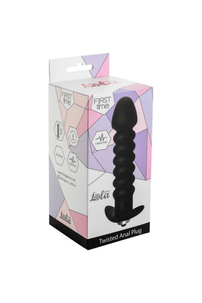 Чёрная анальная вибропробка Twisted Anal Plug - 13 см. Чёрная анальная вибропробка Twisted Anal Plug - 13 см.