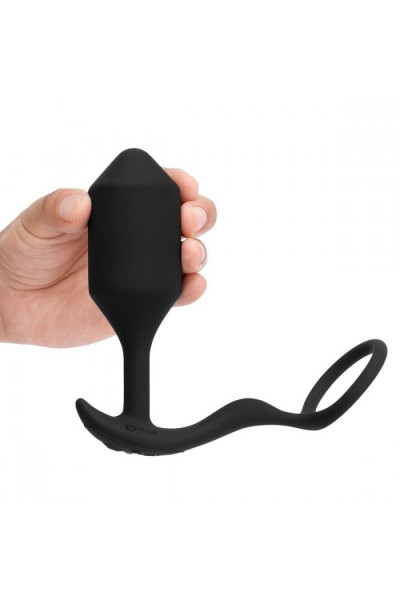 Черная анальная вибропробка с эрекционным кольцом Vibrating Snug Tug XL Черная анальная вибропробка с эрекционным кольцом Vibrating Snug Tug XL