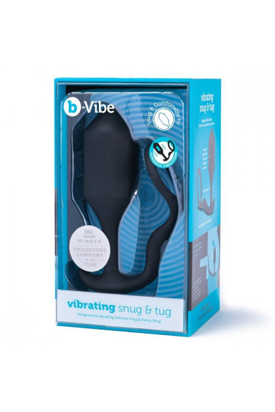 Черная анальная вибропробка с эрекционным кольцом Vibrating Snug Tug XL Черная анальная вибропробка с эрекционным кольцом Vibrating Snug Tug XL