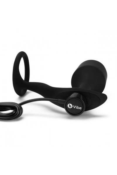 Черная анальная вибропробка с эрекционным кольцом Vibrating Snug Tug XL Черная анальная вибропробка с эрекционным кольцом Vibrating Snug Tug XL
