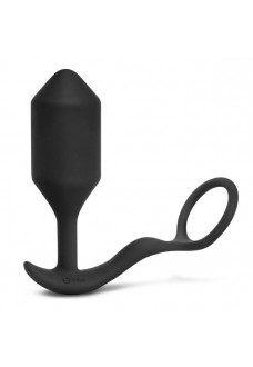 Черная анальная вибропробка с эрекционным кольцом Vibrating Snug Tug XL