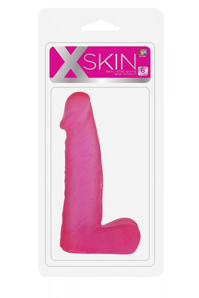 Розовый фаллоимитатор средних размеров XSKIN 6 PVC DONG - 15 см. Розовый фаллоимитатор средних размеров XSKIN 6 PVC DONG - 15 см.