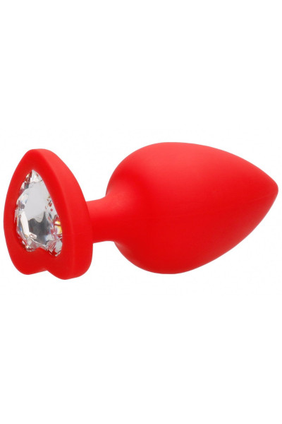 Красная анальная пробка с прозрачным стразом Extra Large Diamond Heart Butt Plug - 9,5 см. Красная анальная пробка с прозрачным стразом Extra Large Diamond Heart Butt Plug - 9,5 см.