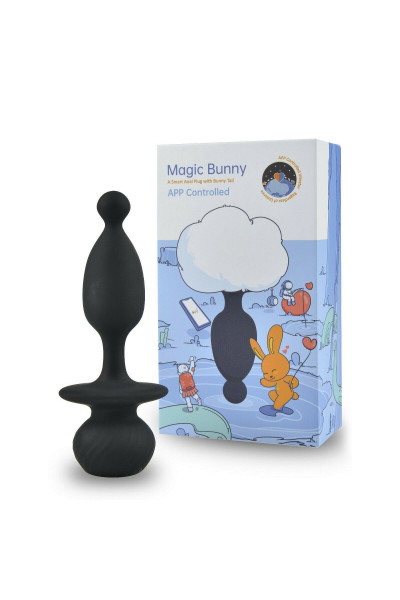 Черная анальная пробка с белым хвостиком Magic Bunny Черная анальная пробка с белым хвостиком Magic Bunny