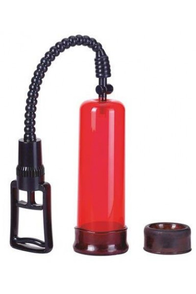 Вакуумная помпа с двумя сменными насадками NEW STAY HARD PUMP CLEAR RED Вакуумная помпа с двумя сменными насадками NEW STAY HARD PUMP CLEAR RED