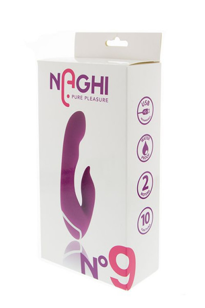 Фиолетовый вибратор с клиторальным отростком NAGHI NO.9 - 19 см. Фиолетовый вибратор с клиторальным отростком NAGHI NO.9 - 19 см.