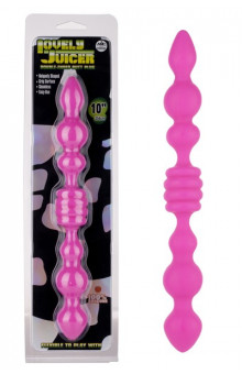 Розовый анальный стимулятор Lovely Juicer Double Ended Butt Plug - 25,4 см.