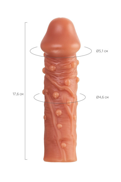 Насадка на фаллос с отверстием для мошонки Cock Sleeve 002 Size L - 17,6 см. Насадка на фаллос с отверстием для мошонки Cock Sleeve 002 Size L - 17,6 см.