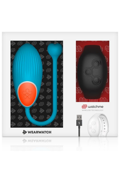 Голубое виброяйцо с черным пультом-часами Wearwatch Egg Wireless Watchme Голубое виброяйцо с черным пультом-часами Wearwatch Egg Wireless Watchme