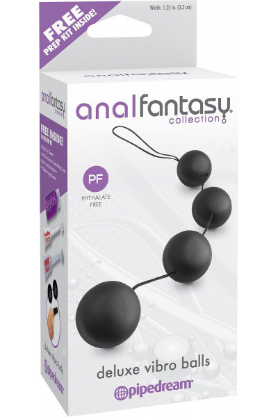 Анальная цепочка из 4 шариков Deluxe Vibro Balls Анальная цепочка из 4 шариков Deluxe Vibro Balls