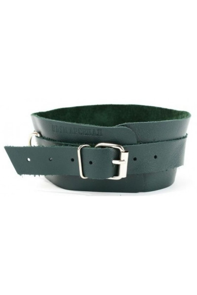 Изумрудный широкий ошейник с кольцом Collar Emerald Изумрудный широкий ошейник с кольцом Collar Emerald