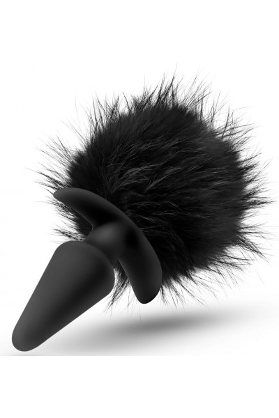 Силиконовая анальная пробка с чёрным заячьим хвостом Bunny Tail Pom Plug - 12,7 см. Силиконовая анальная пробка с чёрным заячьим хвостом Bunny Tail Pom Plug - 12,7 см.