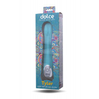 Голубой силиконовый вибратор Dolce Tyler - 16,5 см.