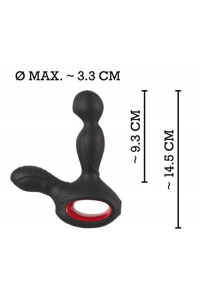 Черный вибромассажер простаты с нагревом и ротацией Prostate Plug - 14,5 см. Черный вибромассажер простаты с нагревом и ротацией Prostate Plug - 14,5 см.