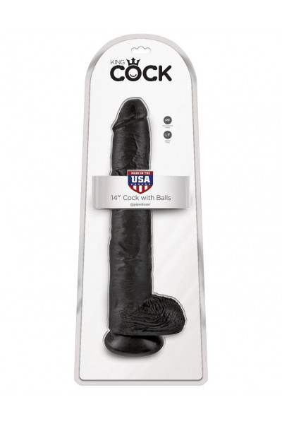 Чёрный фаллоимитатор-гигант 14 Cock with Balls - 37,5 см. Чёрный фаллоимитатор-гигант 14 Cock with Balls - 37,5 см.