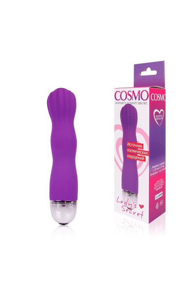 Фантазийный фиолетовый силиконовый вибратор Cosmo - 13,7 см. Фантазийный фиолетовый силиконовый вибратор Cosmo - 13,7 см.