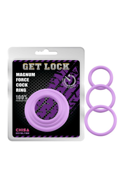 Набор из 3 сиреневых эрекционных колец Magnum Force Cock Ring Набор из 3 сиреневых эрекционных колец Magnum Force Cock Ring