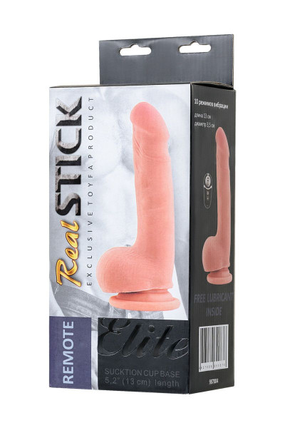 Реалистичный перезаряжаемый вибратор REALSTICK ELITE VIBRO с пультом ДУ - 18,5 см. Реалистичный перезаряжаемый вибратор REALSTICK ELITE VIBRO с пультом ДУ - 18,5 см.