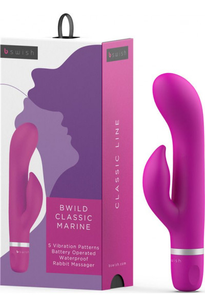 Ярко-розовый вибратор-кролик Bwild Classic Marine - 19,3 см. Ярко-розовый вибратор-кролик Bwild Classic Marine - 19,3 см.