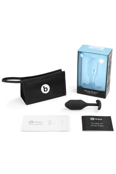 Чёрная пробка для ношения B-vibe Snug Plug 2 - 11,4 см. Чёрная пробка для ношения B-vibe Snug Plug 2 - 11,4 см.