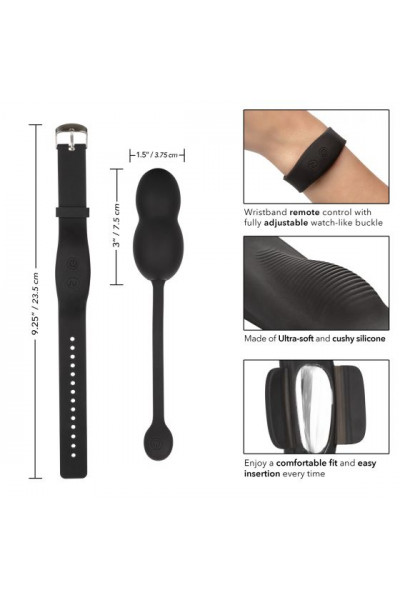 Черные вагинальные виброшарики с браслетом-пультом Wristband Remote Ultra-Soft Kegel System Черные вагинальные виброшарики с браслетом-пультом Wristband Remote Ultra-Soft Kegel System