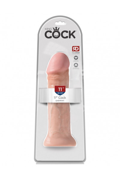 Фаллоимитатор-гигант телесного цвета на присоске 11 Cock - 28 см. Фаллоимитатор-гигант телесного цвета на присоске 11 Cock - 28 см.