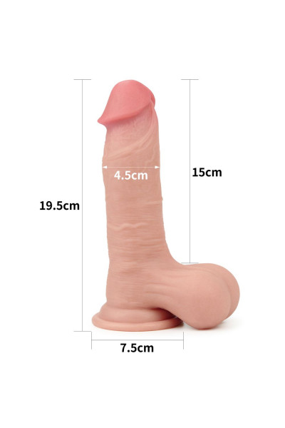 Телесный фаллоимитатор Sliding Skin Dual Layer Dong - 19,5 см. Телесный фаллоимитатор Sliding Skin Dual Layer Dong - 19,5 см.