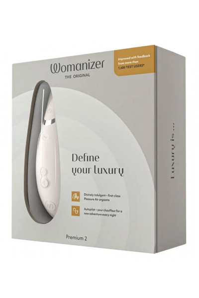 Светло-серый клиторальный стимулятор Womanizer Premium 2 Светло-серый клиторальный стимулятор Womanizer Premium 2