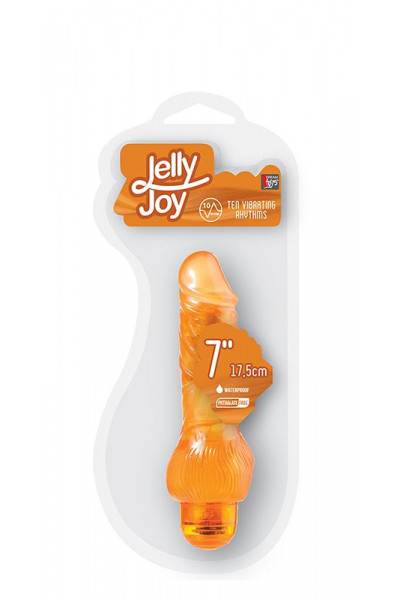 Оранжевый вибратор-реалистик JELLY JOY 7INCH 10 RHYTHMS ORANGE - 17,5 см. Оранжевый вибратор-реалистик JELLY JOY 7INCH 10 RHYTHMS ORANGE - 17,5 см.
