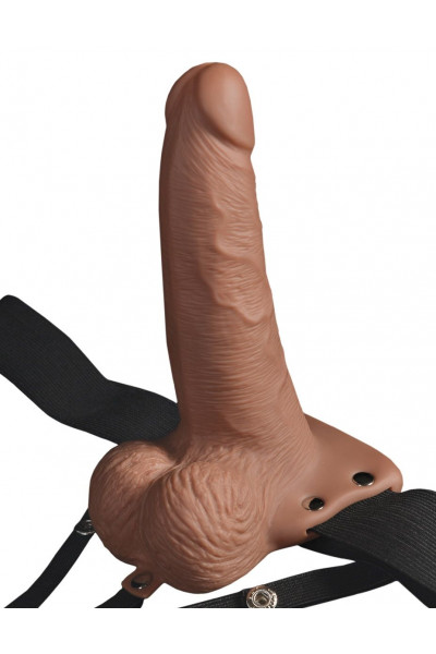 Кофейный перезаряжаемый вибрострапон 6 Hollow Rechargeable Strap-On Remote - 17,5 см. Кофейный перезаряжаемый вибрострапон 6 Hollow Rechargeable Strap-On Remote - 17,5 см.
